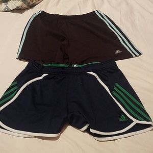 2 pairs Women's Adidas running shorts